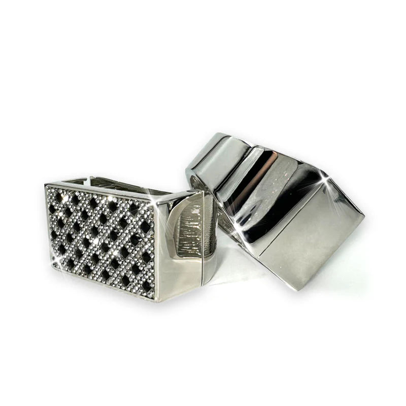 Chunky Silver Glam Cuff with Bling