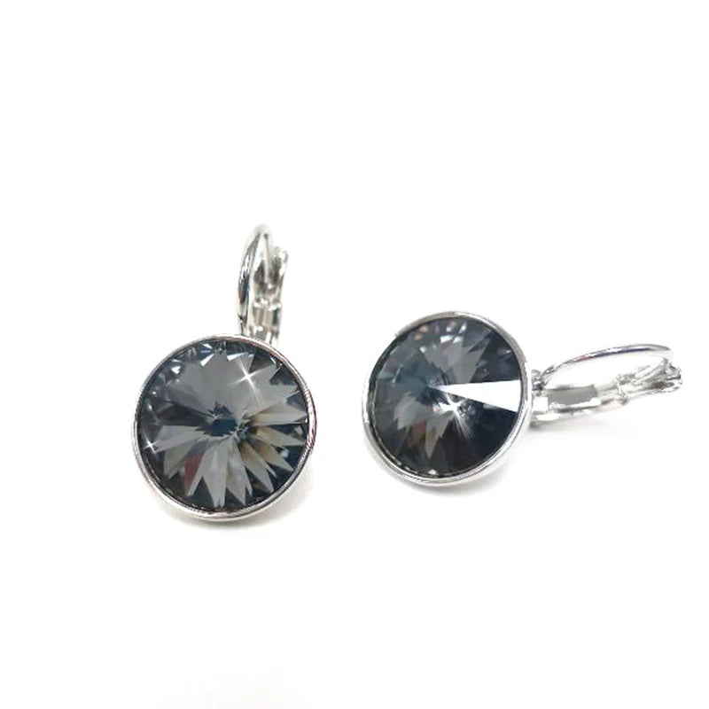 Brilliance Lever Back Grey Earrings