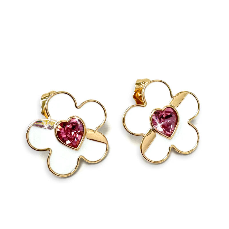 Daisy Pink Crystal Earrings