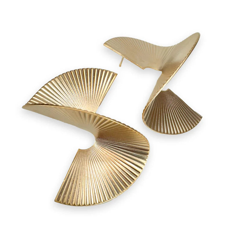 Golden Fan Earrings