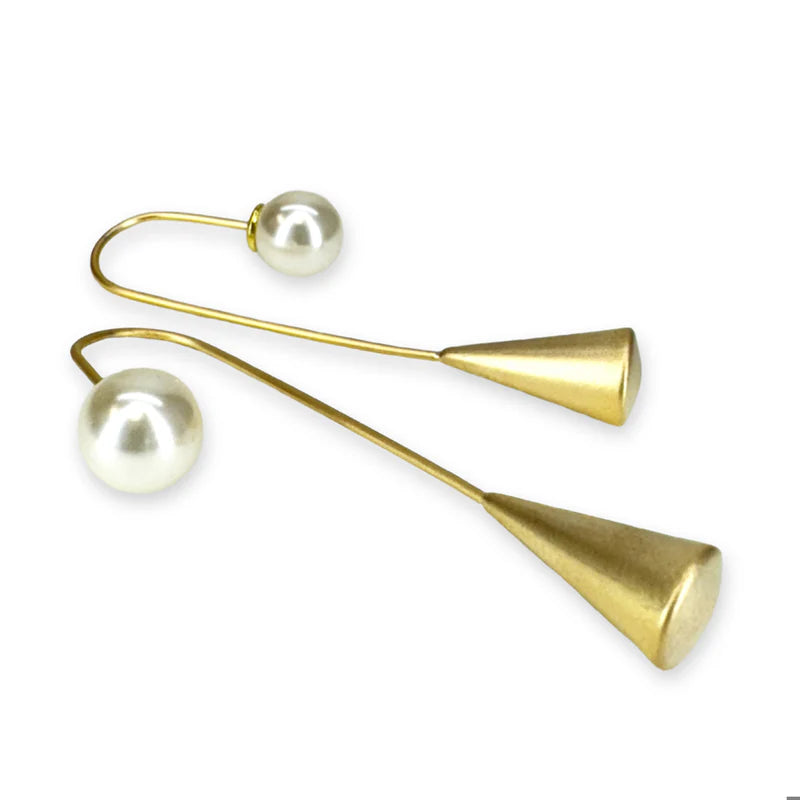 Small Pearl Drop Gold Earrings