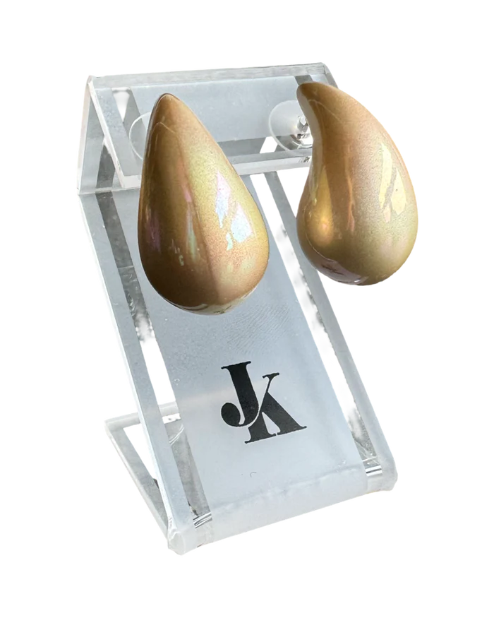 Luminous Teardrop Earrings - Brushed Gold
