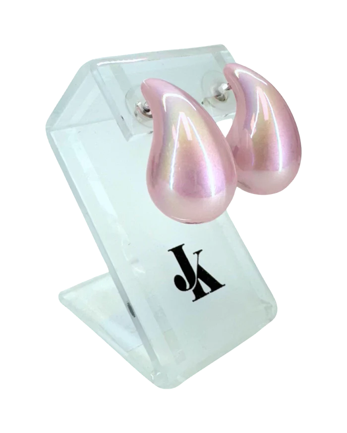 Luminous Teardrop Earrings - Pink
