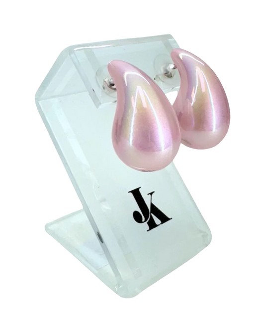 Luminous Teardrop Earrings - Pink
