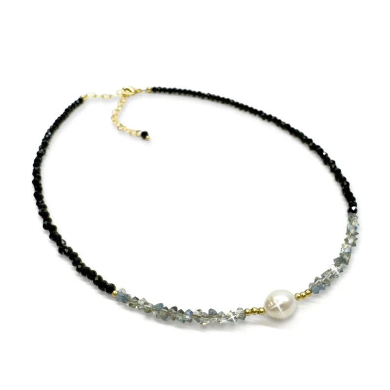 Necklace Midnight Pearl Black Grey