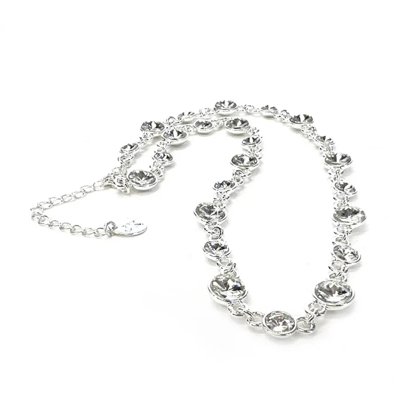 Necklace Rhinestone Chain Silver