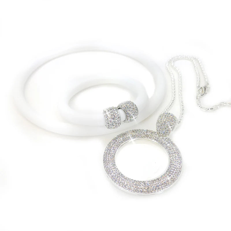 Necklace Frosted Halo A Versatile Statement White