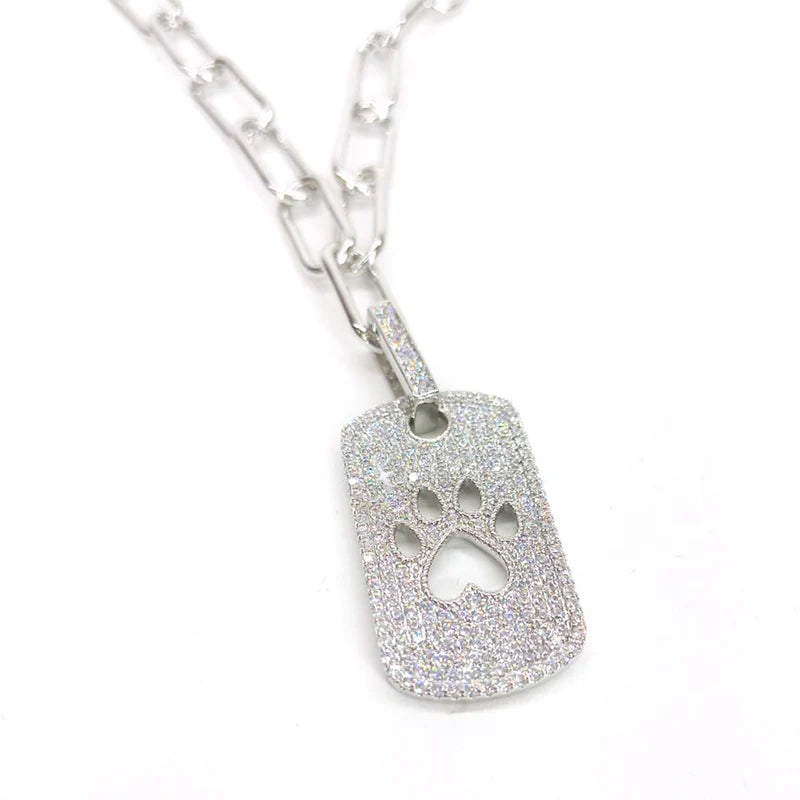 Silver Paw Love Necklace