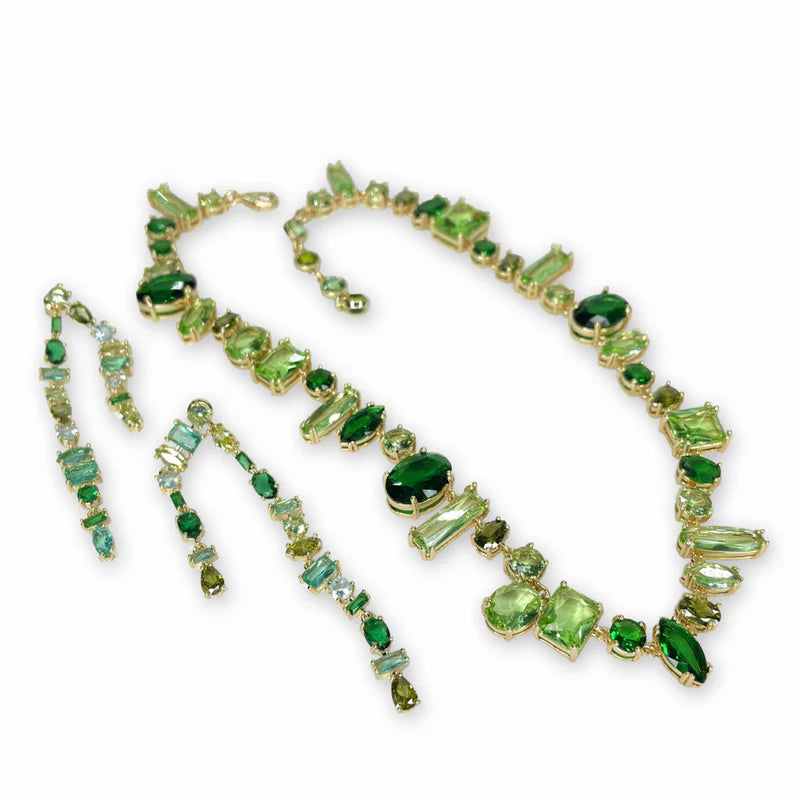 Royal Garden Party - Necklace Earring Set Green