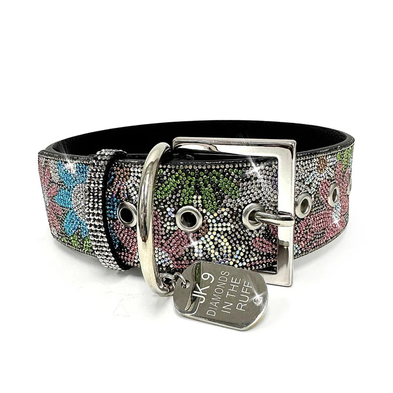Flower Power Diamond in the Ruff Dog Collar
