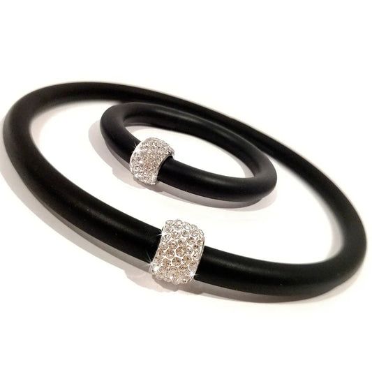Necklace Bracelet Kordelle Set Black