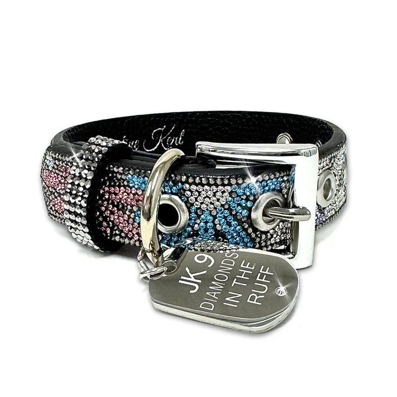 Flower Power Diamond in the Ruff Dog Collar