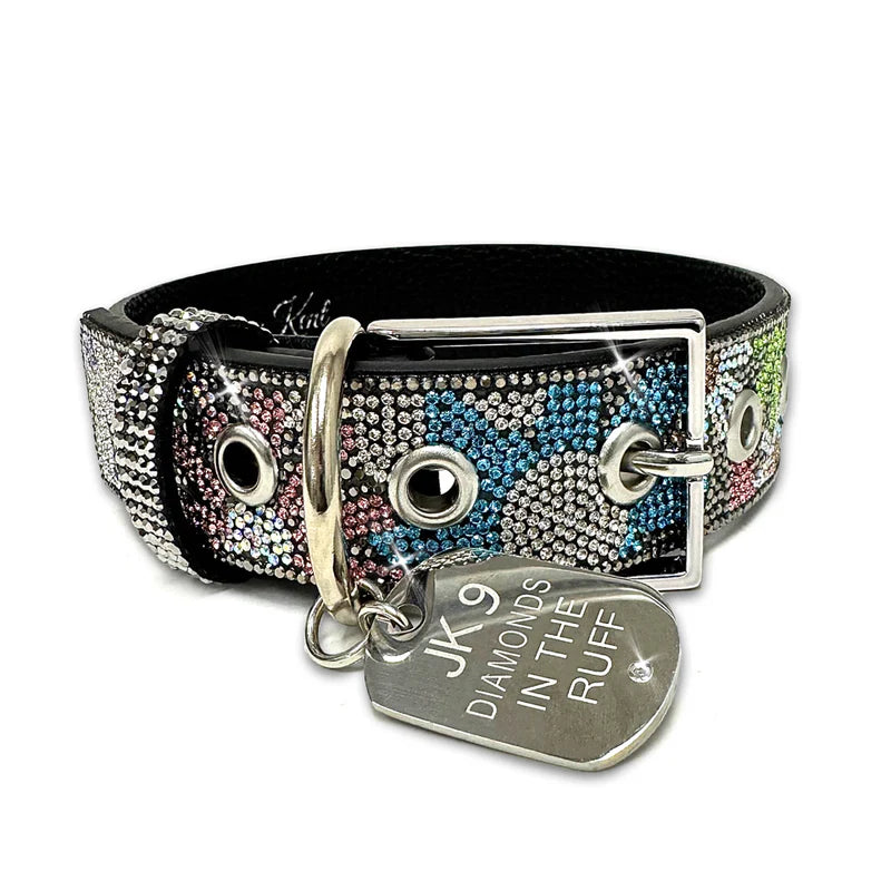 Flower Power Diamond in the Ruff Dog Collar