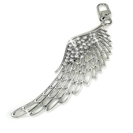 TUMBLER CHARM LARGE ANGEL WING SILVER