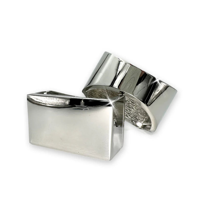 Chunky Plain Silver Glam Cuff