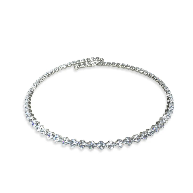 Ice Blue Crystal Chocker Necklace