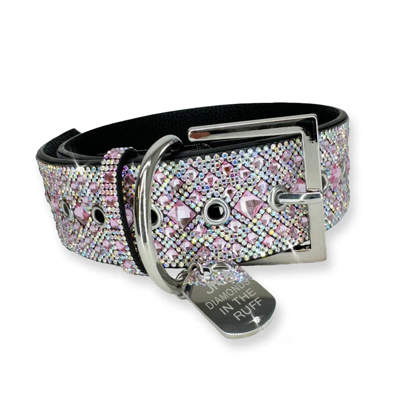 Diamonds in the Ruff Dog Collar - Pink