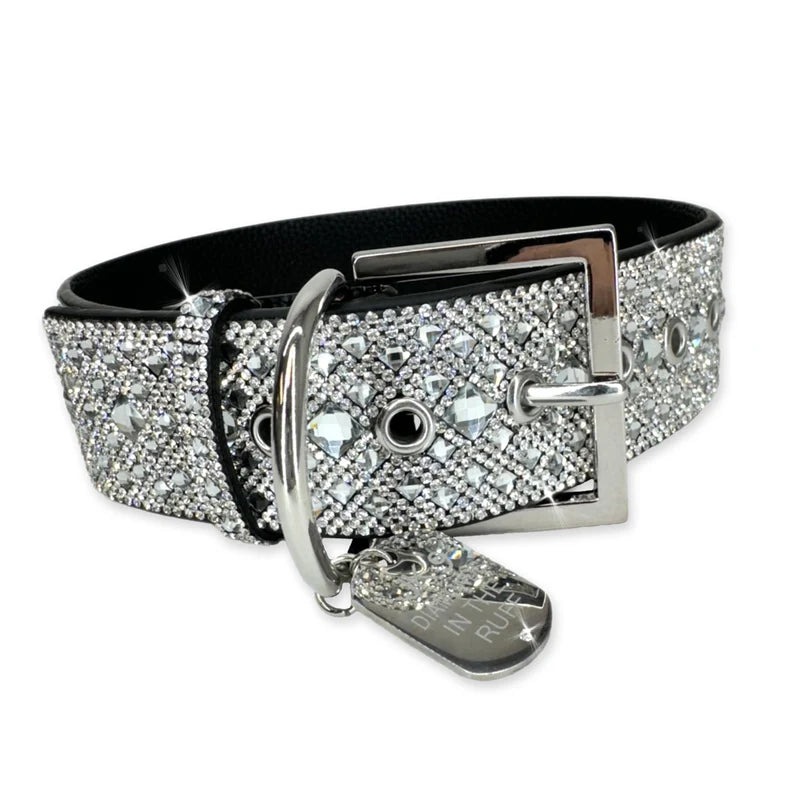 Diamonds in the Ruff Dog Collar - Silver