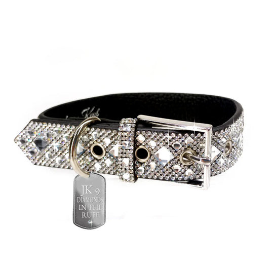 Diamonds in the Ruff Dog Collar - Silver